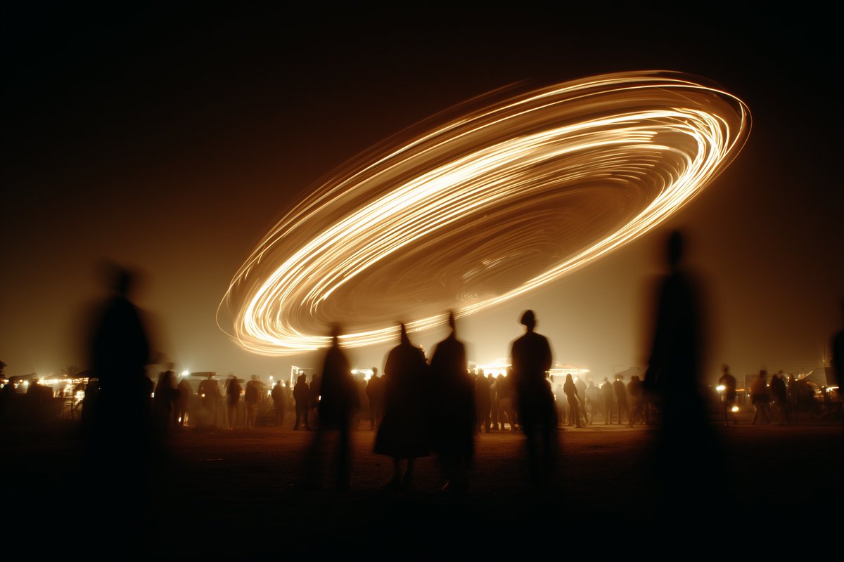 Ferris Wheel on Fire at Night Cinematic Scene — AI result, variation 4 of 4