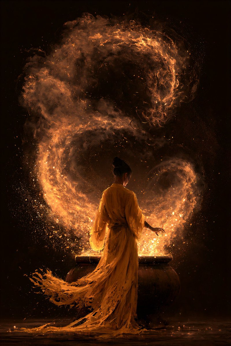 Fiery Smoke Dragon Rising From a Cauldron — AI result, variation 2 of 4