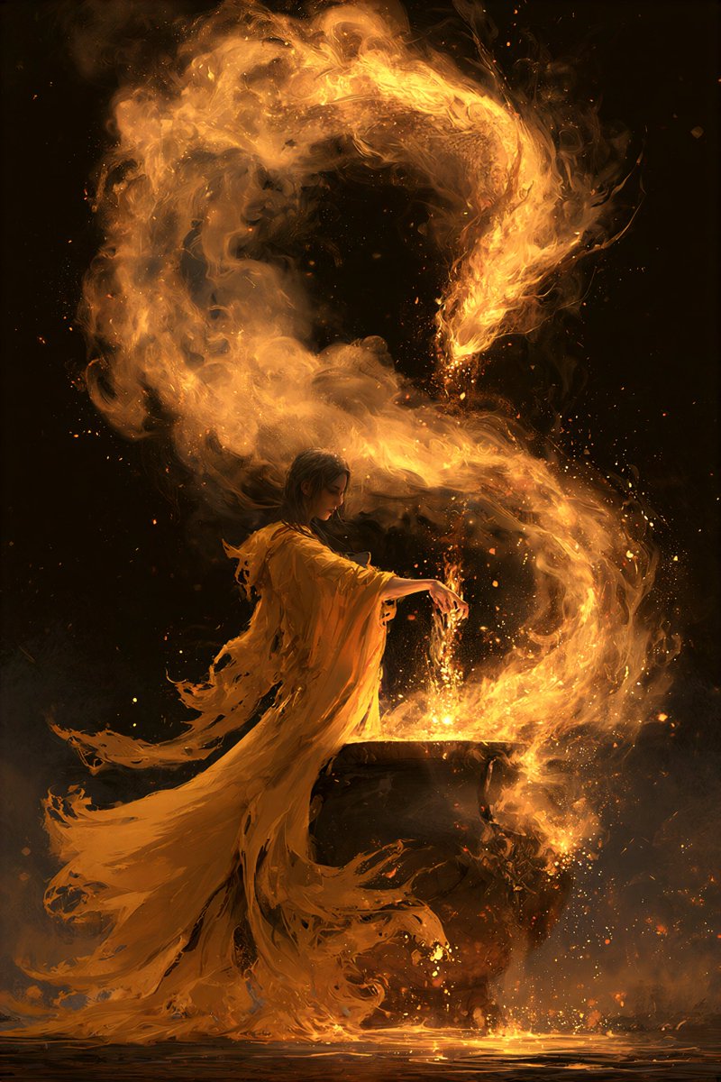 Fiery Smoke Dragon Rising From a Cauldron — AI result, variation 4 of 4