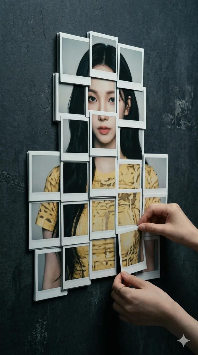 Figure Built From Instant Photo Prints — AI result, variation 2 of 3