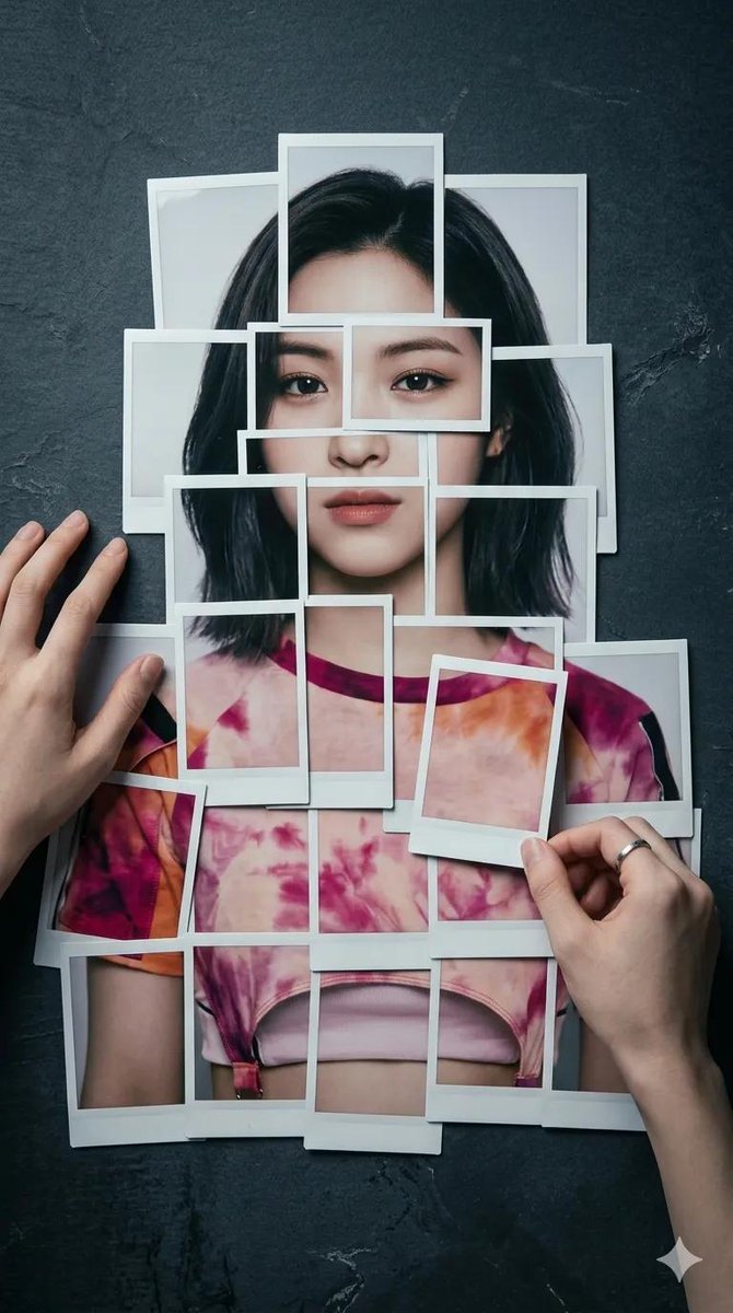 Figure Built From Instant Photo Prints — AI result, variation 3 of 3