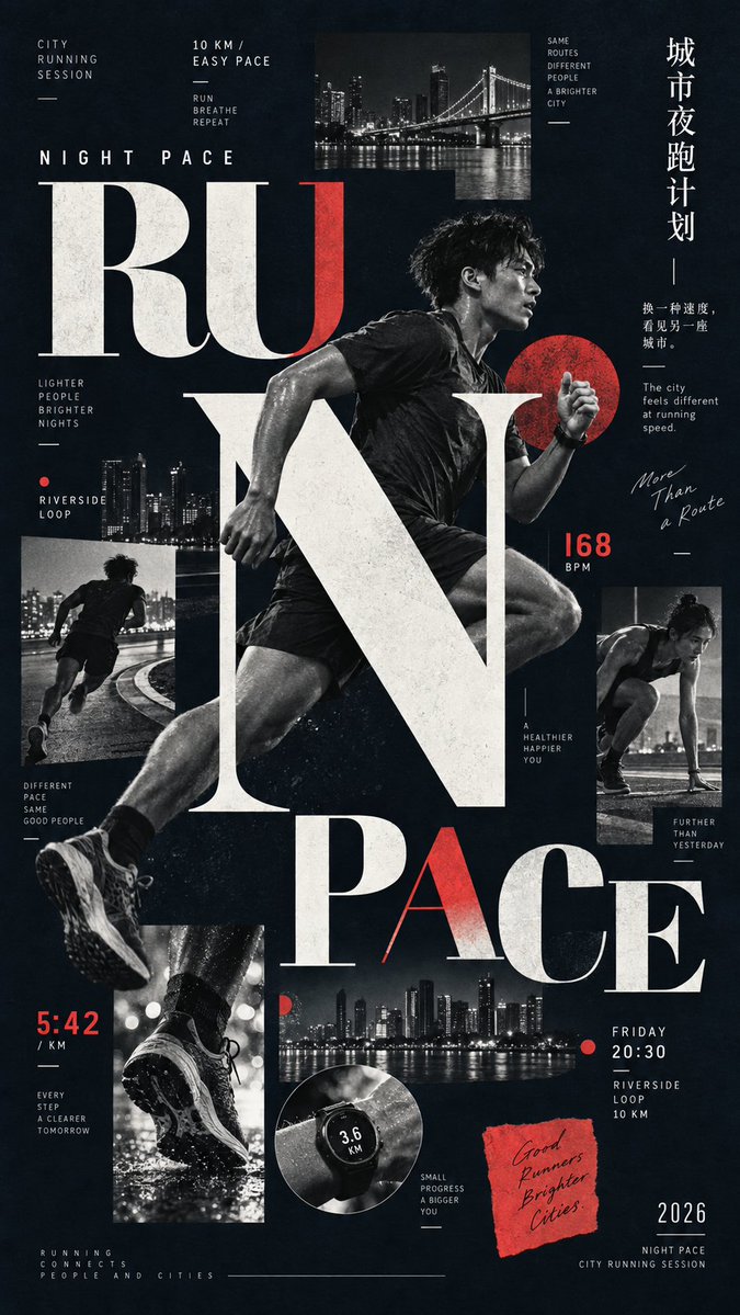 Figure-Led Editorial Poster With Scattered Typography — AI result, variation 2 of 4