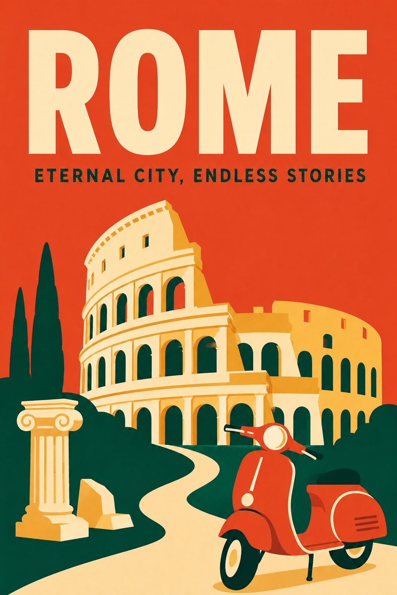 Flat City Travel Poster With Bold Type — AI result, variation 2 of 4