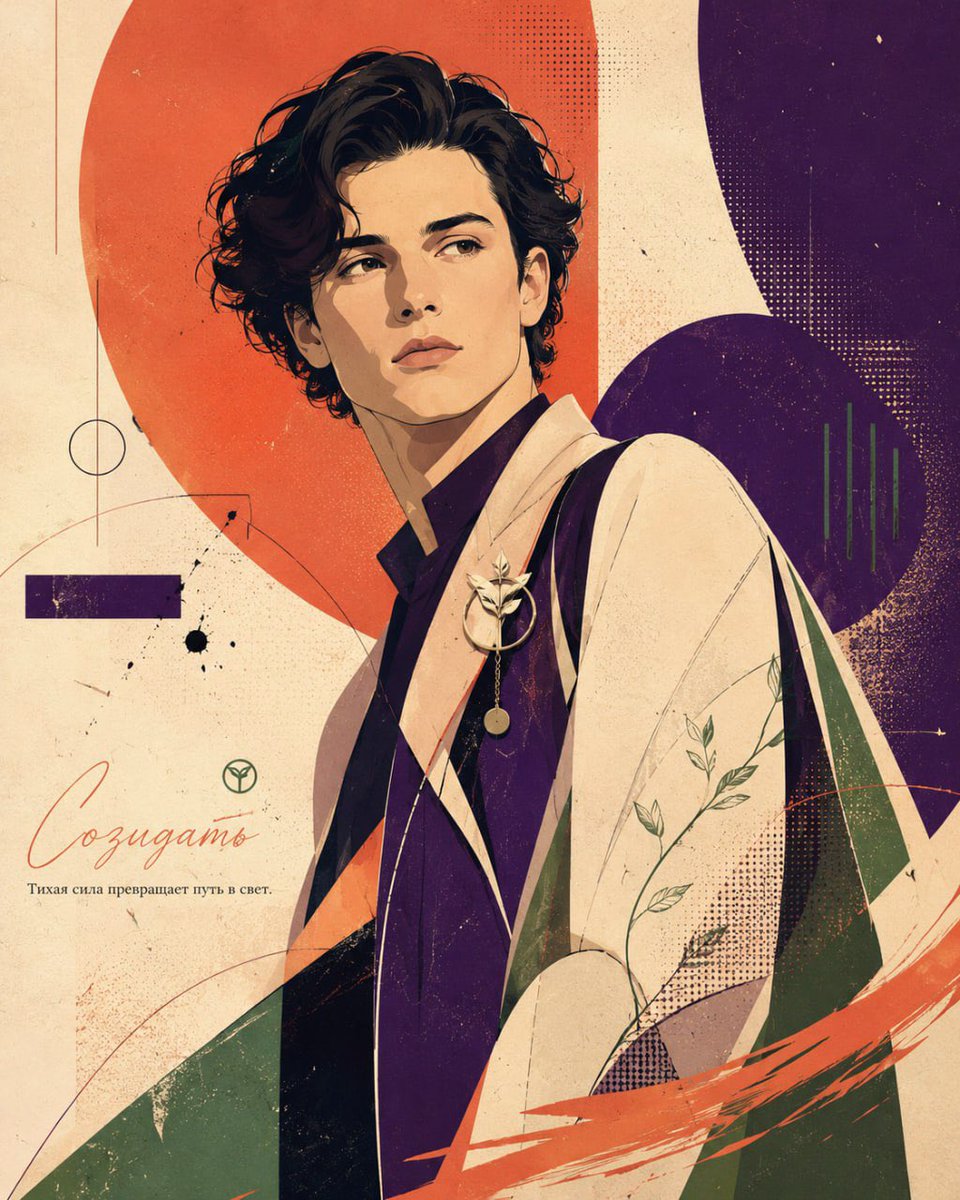 Flat Pop-Art Personal Identity Poster Portrait — AI result, variation 3 of 3