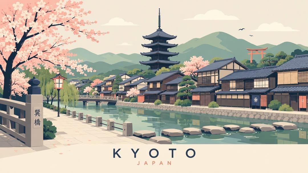 Flat Travel Poster Series of Global Destinations — AI result, variation 2 of 4