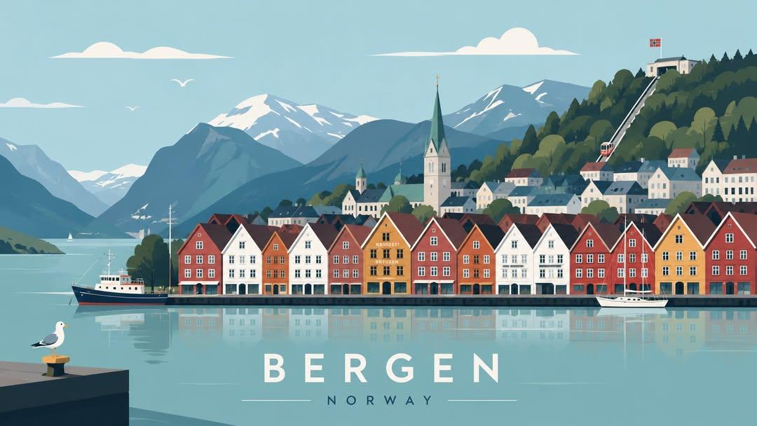 Flat Travel Poster Series of Global Destinations — AI result, variation 3 of 4