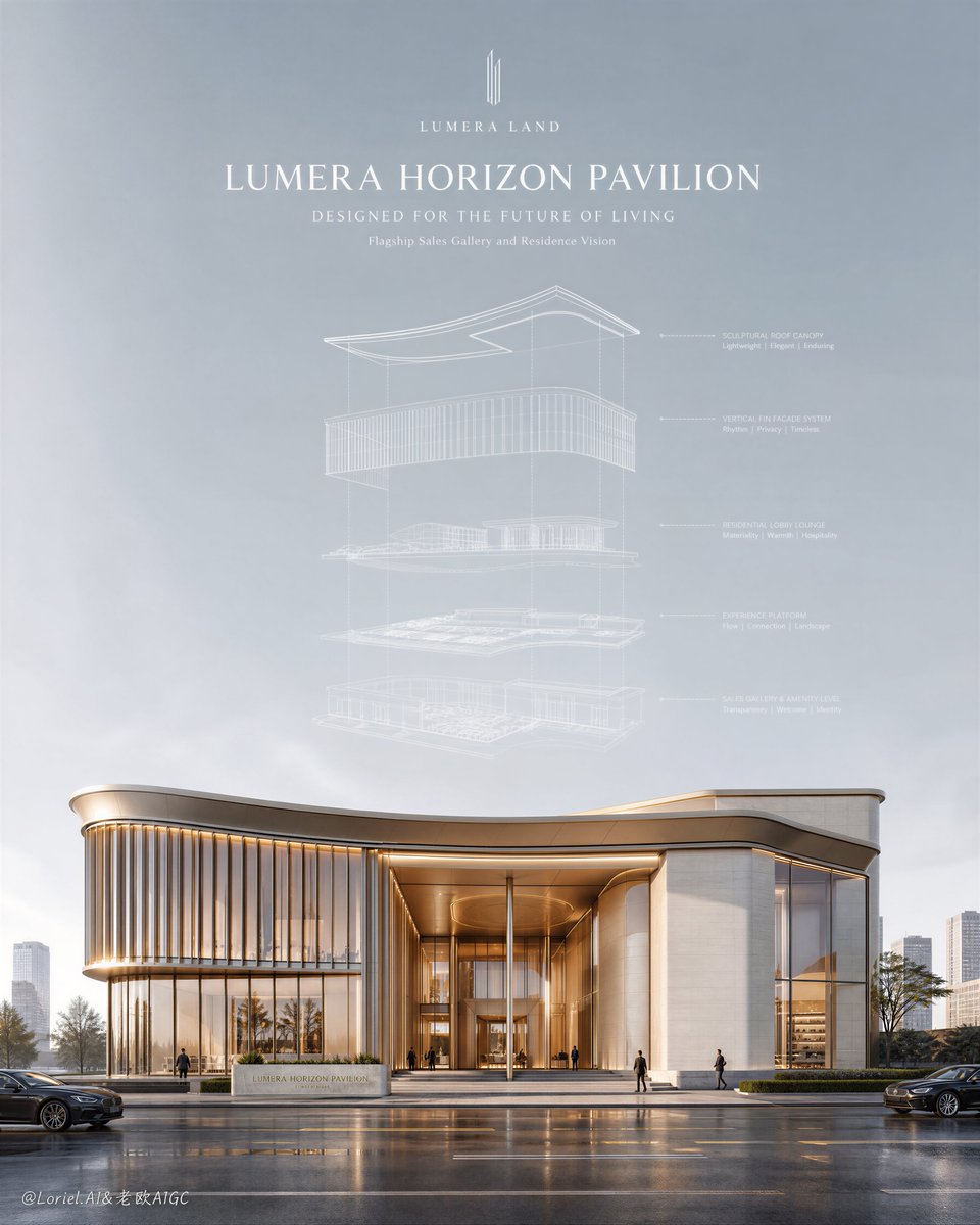 Floating Architectural Diagram Luxury Real Estate Poster — AI result, variation 2 of 2