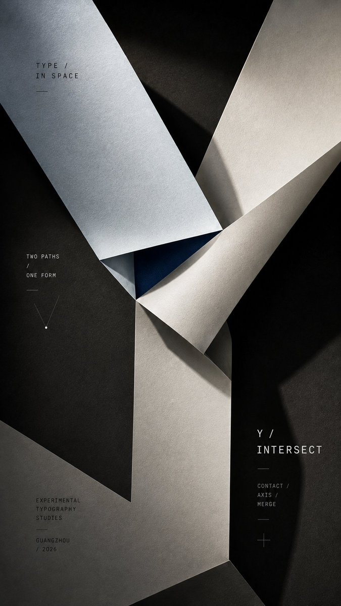 Folded Paper Letter Typography Poster — AI result, variation 2 of 4