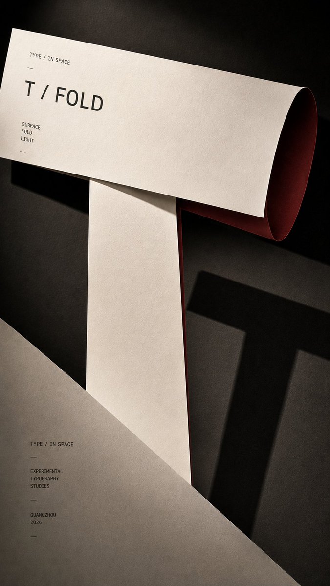 Folded Paper Letter Typography Poster — AI result, variation 3 of 4