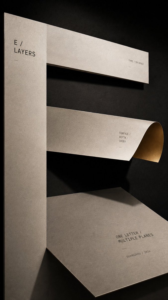 Folded Paper Letter Typography Poster — AI result, variation 4 of 4
