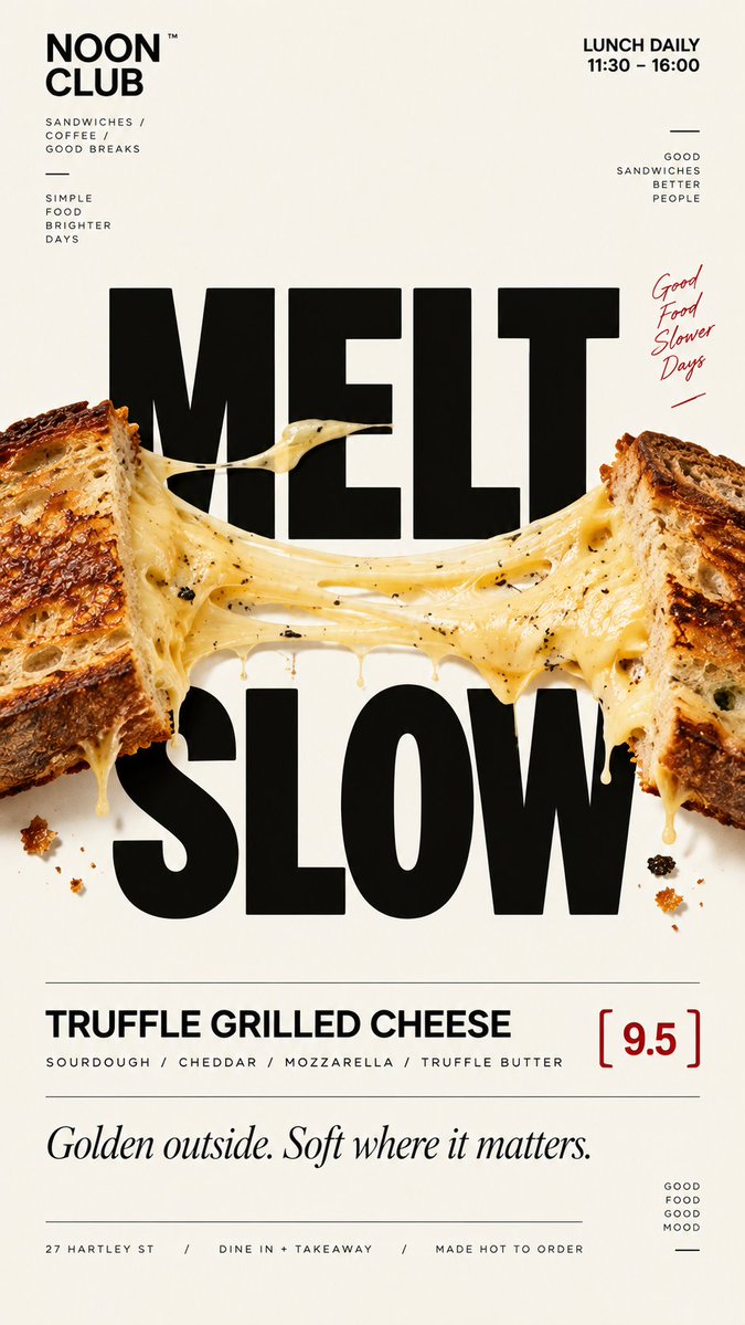 Food-and-Type Café Poster With Edible Letters — AI result, variation 3 of 4