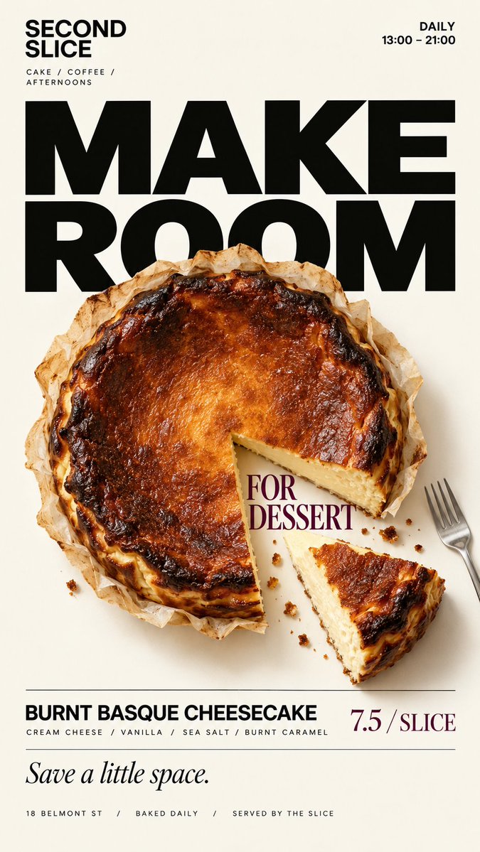 Food-and-Type Café Poster With Edible Letters — AI result, variation 4 of 4