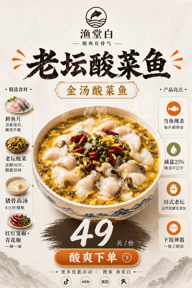 Food Hero Promo Poster for Restaurant Dishes — AI result, variation 2 of 4