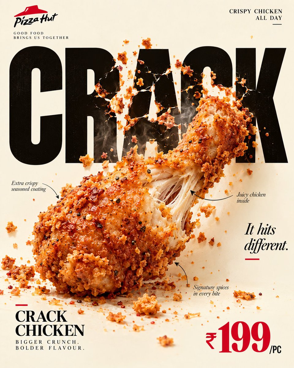 Food Interacting With Headline Editorial Ad Poster — AI result, variation 2 of 4