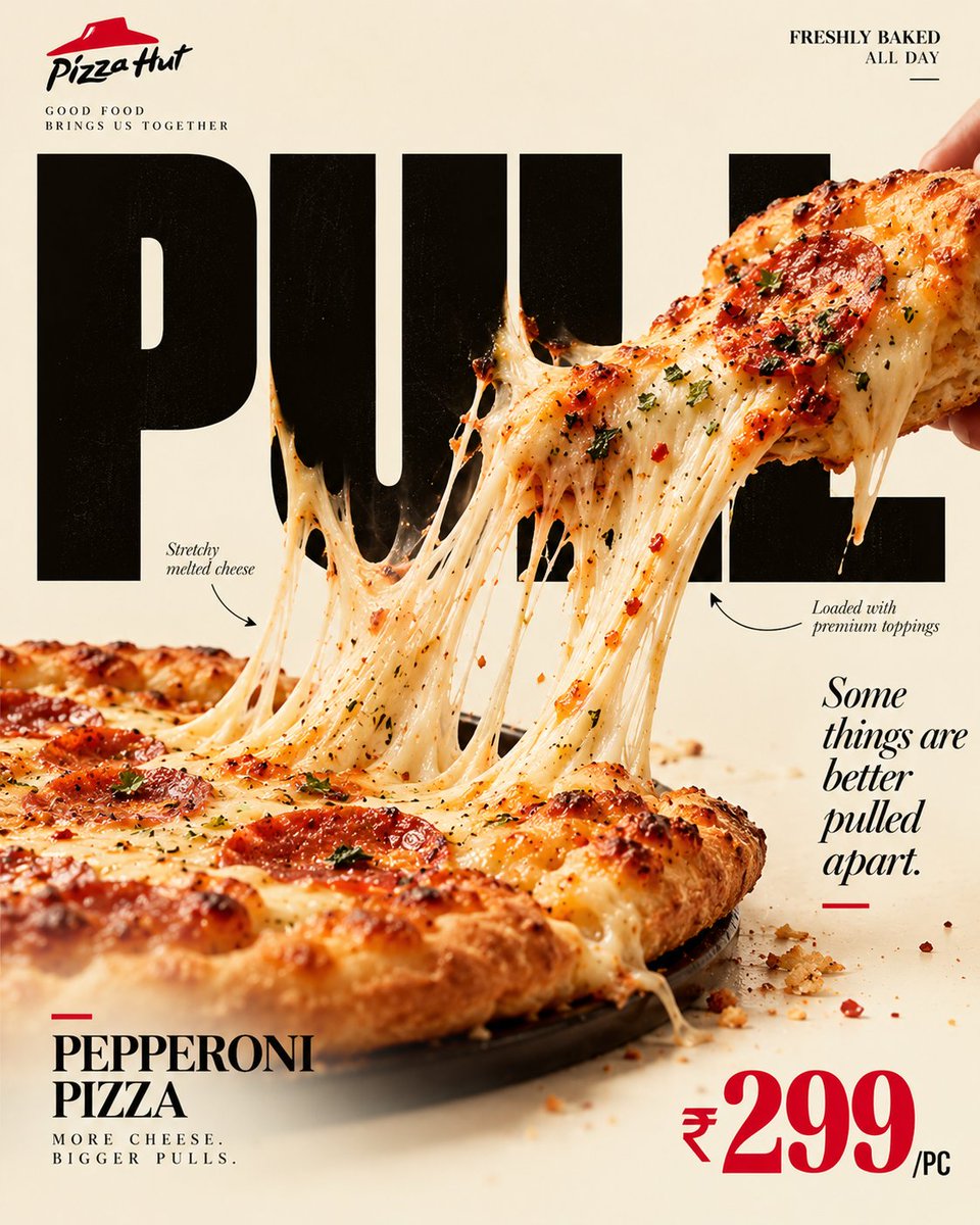 Food Interacting With Headline Editorial Ad Poster — AI result, variation 3 of 4