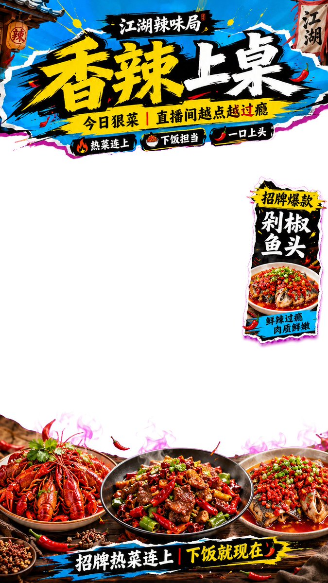Food Livestream Overlay Stickers in Vertical Format — AI result, variation 2 of 4