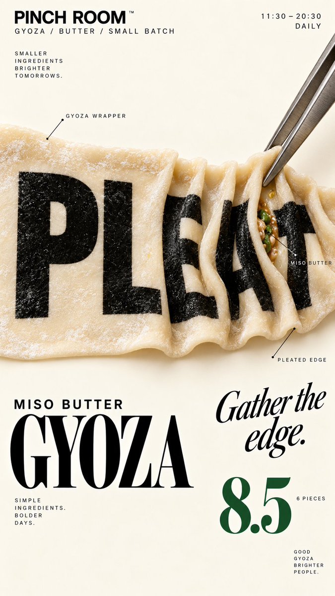 Food Physics Typography Poster with Real Food Interaction — AI result, variation 2 of 4