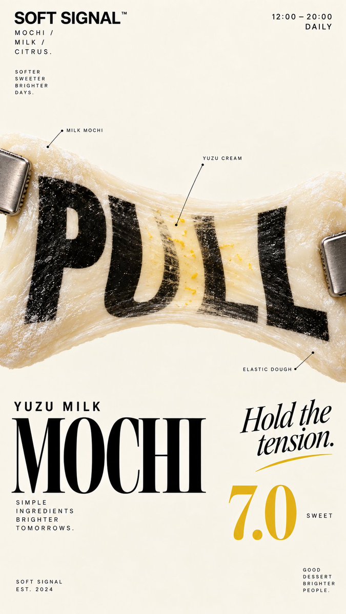 Food Physics Typography Poster with Real Food Interaction — AI result, variation 4 of 4