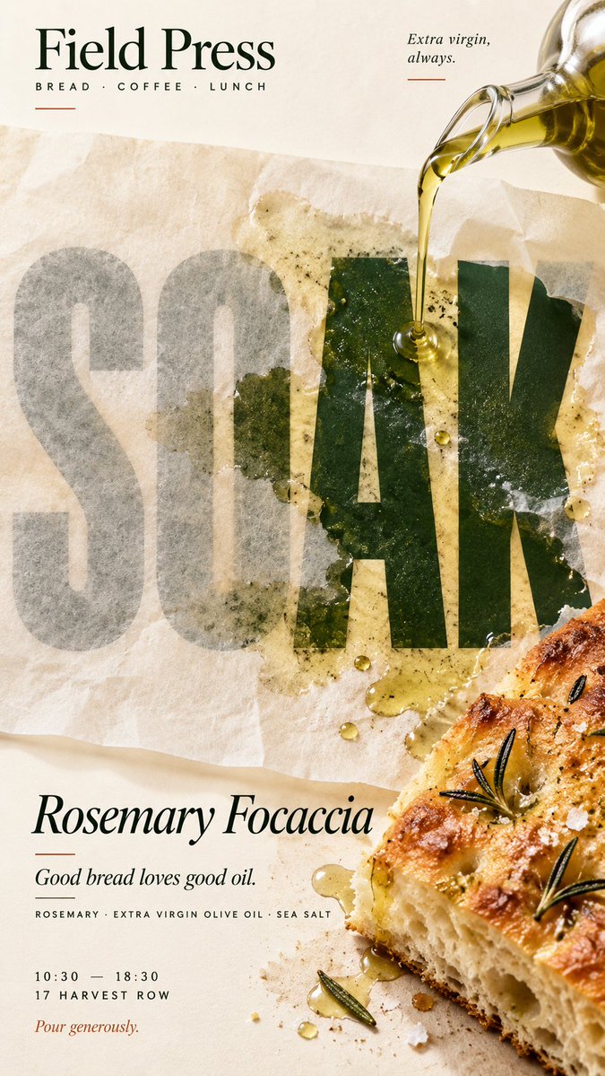 Food-Warped Editorial Poster With Typography — AI result, variation 2 of 4