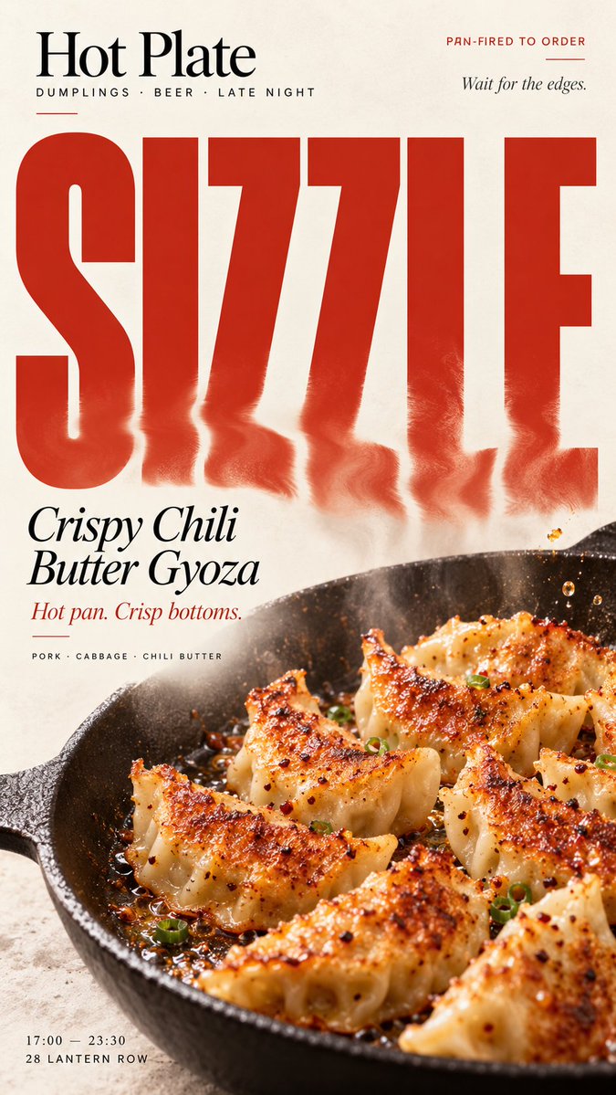 Food-Warped Editorial Poster With Typography — AI result, variation 3 of 4