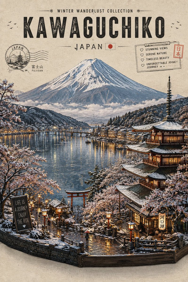 Four Destinations Miniature Travel Diorama Poster — AI result, variation 2 of 4