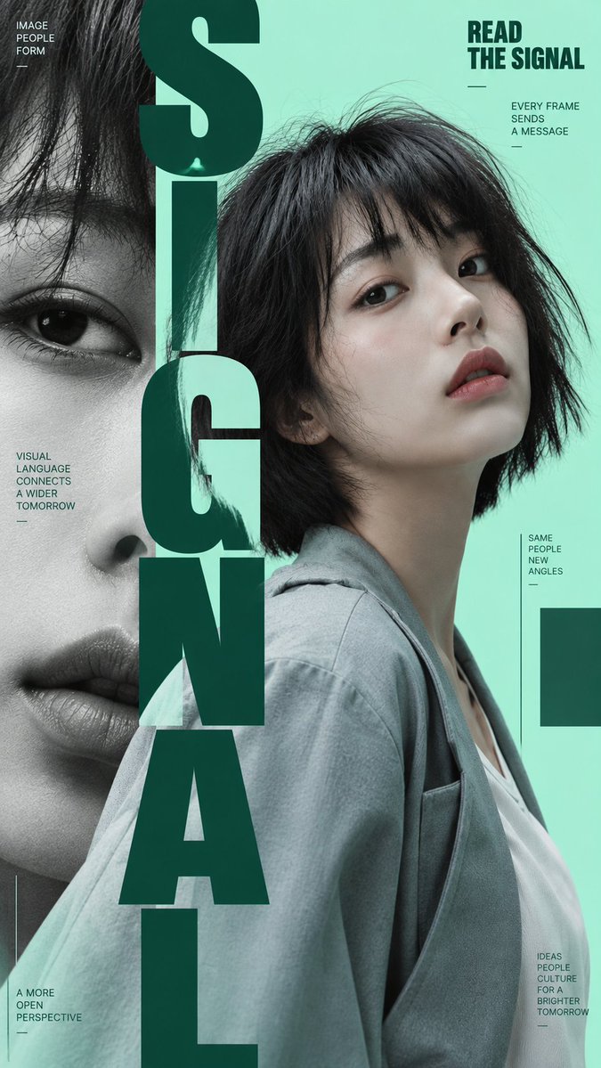A set of four vertical posters built from one uploaded portrait, each with a different typographic layout while the palette, type family and photographic look…