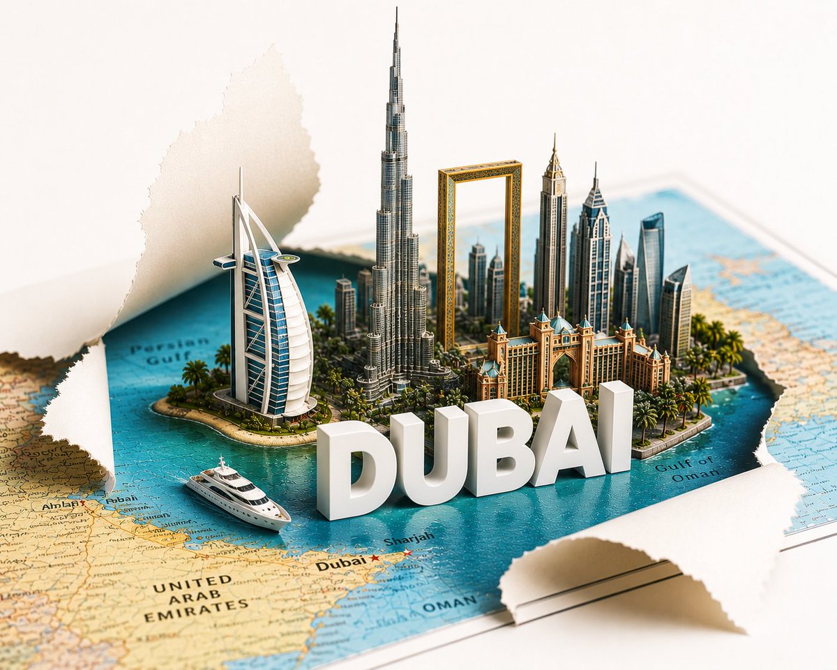 Four World Cities Pop-Up Travel Poster — AI result, variation 4 of 4