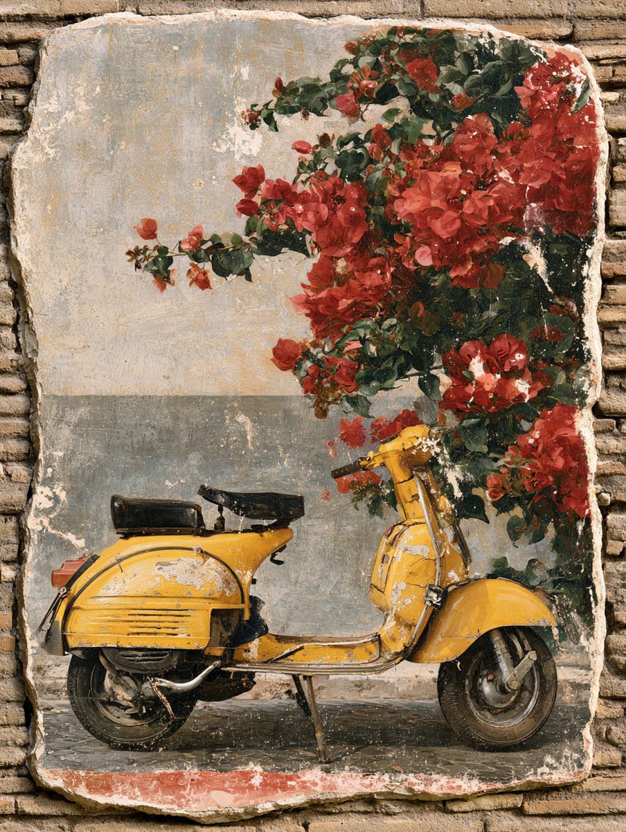 Fresco Secco Painting on Crumbling Plaster — AI result, variation 2 of 4