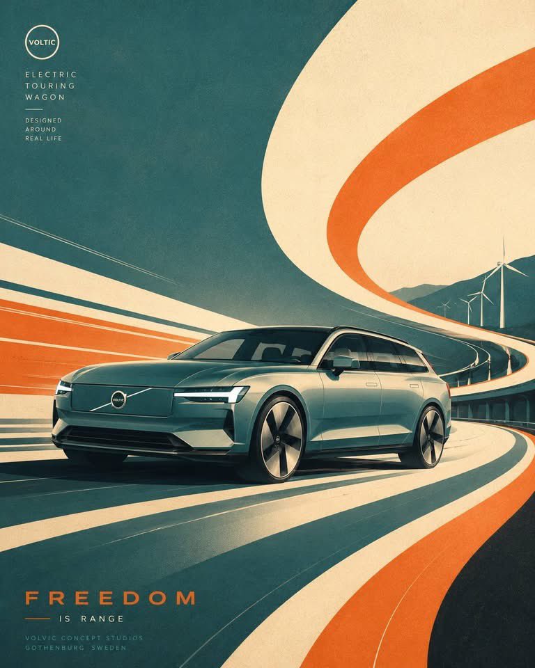 Futurist Retro Concept Car Screenprint Poster — AI result, variation 2 of 4