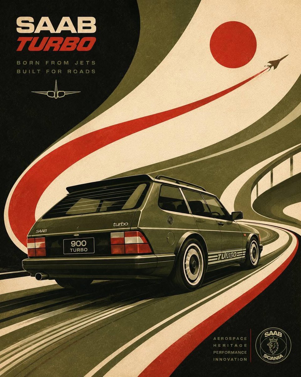 Futurist Retro Concept Car Screenprint Poster — AI result, variation 4 of 4
