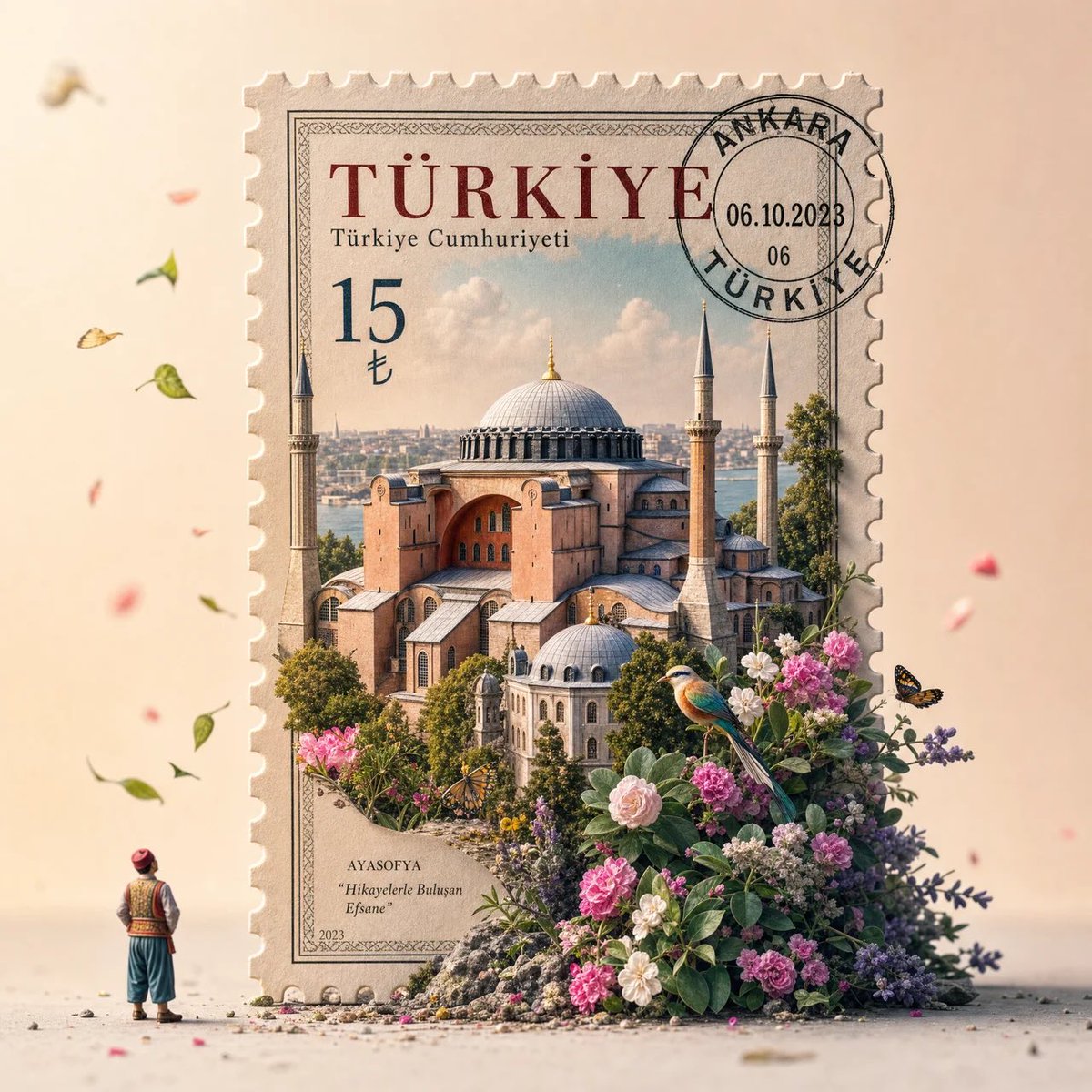 Giant Postage Stamp Diorama Landmark Scene — AI result, variation 3 of 4