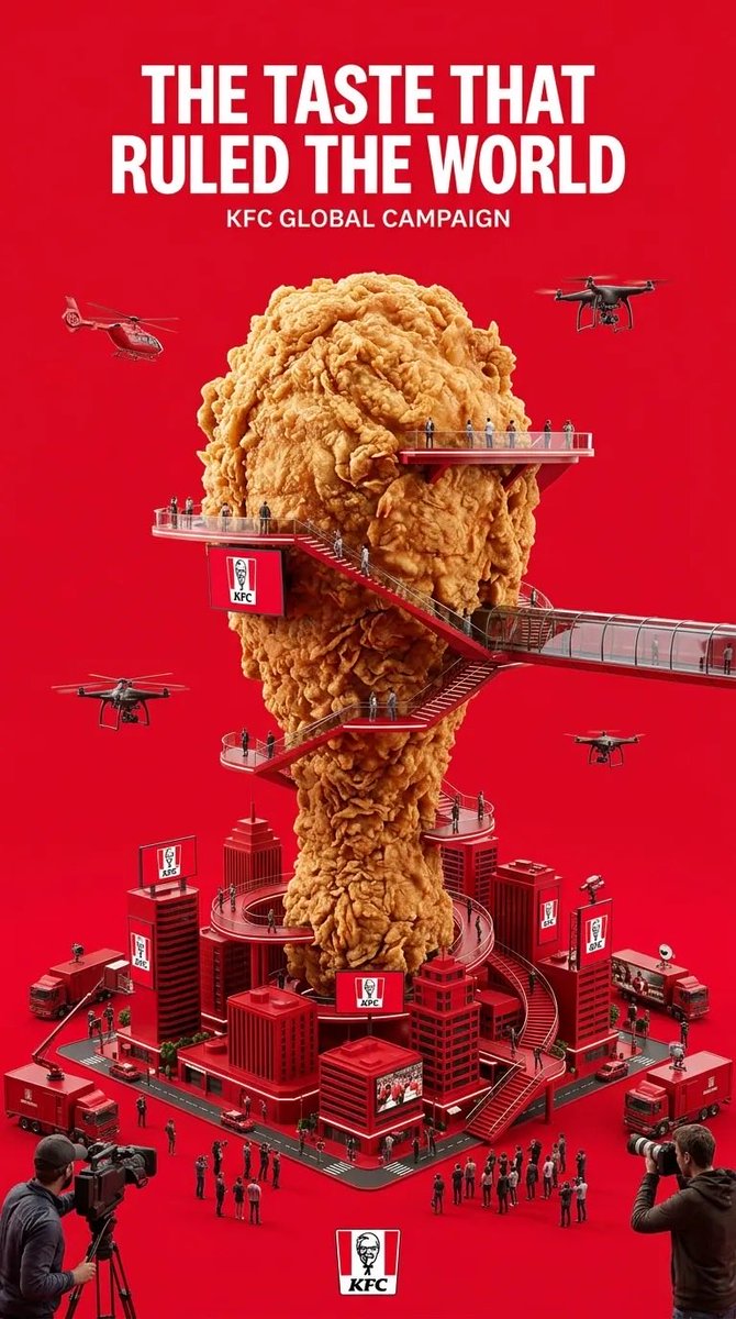 Gigantic Product Skyscraper Ad Poster in 3D — AI result, variation 3 of 4