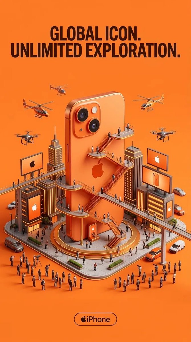 Gigantic Product Skyscraper Ad Poster in 3D — AI result, variation 4 of 4