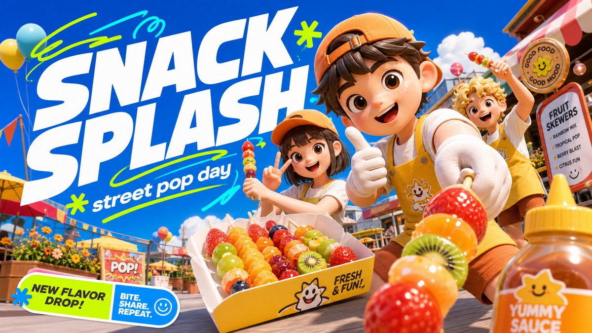 Glossy 3D Avatar Poster With Slanted Headline — AI result, variation 2 of 4