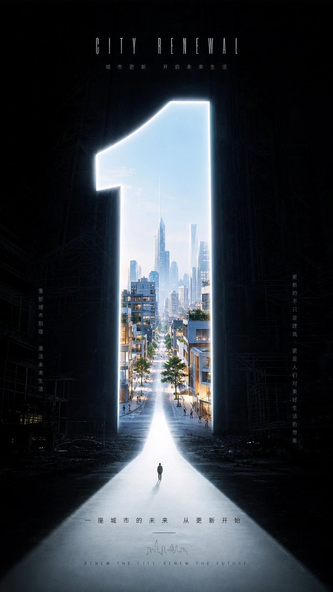 Glowing Doorway Poster With Negative Space — AI result, variation 4 of 4