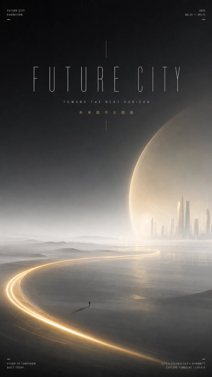 Glowing Path Poster with Vast Negative Space — AI result, variation 3 of 4