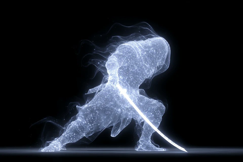 Glowing White Light Spirit Figure Portrait — AI result, variation 4 of 4