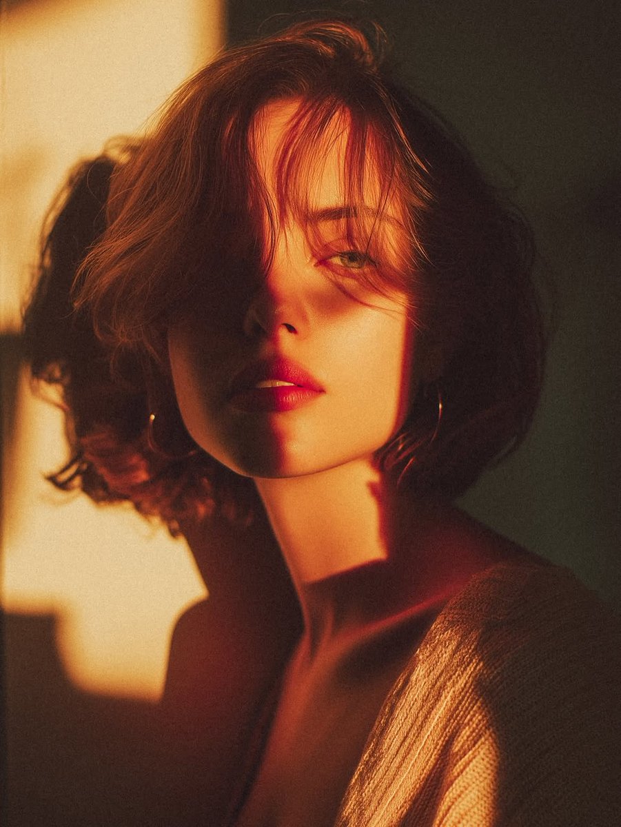 Golden Hour Close-Up Portrait in Warm Film Tones — AI result, variation 2 of 2