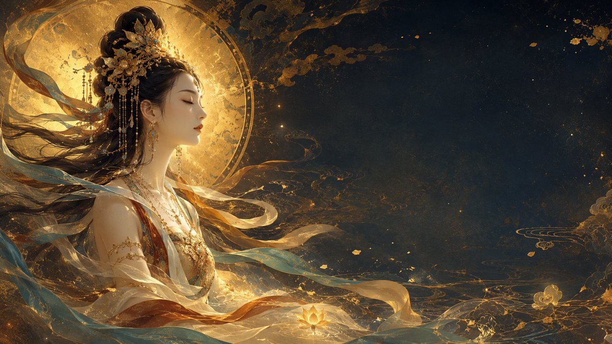 Golden Phoenix Crown Goddess Poster Art — AI result, variation 3 of 3