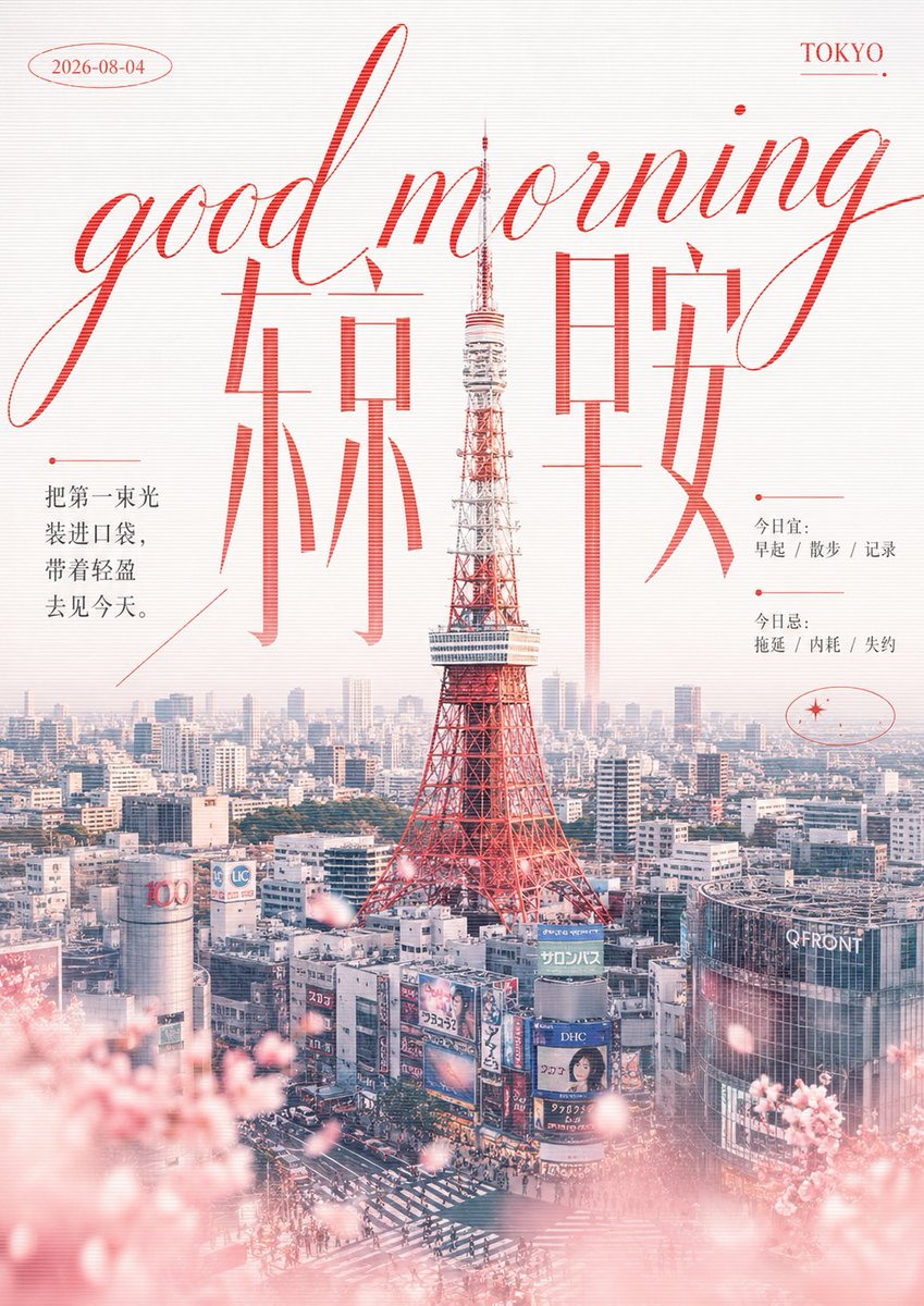Good Morning City Poster Series in Script and Scan Lines — AI result, variation 3 of 4