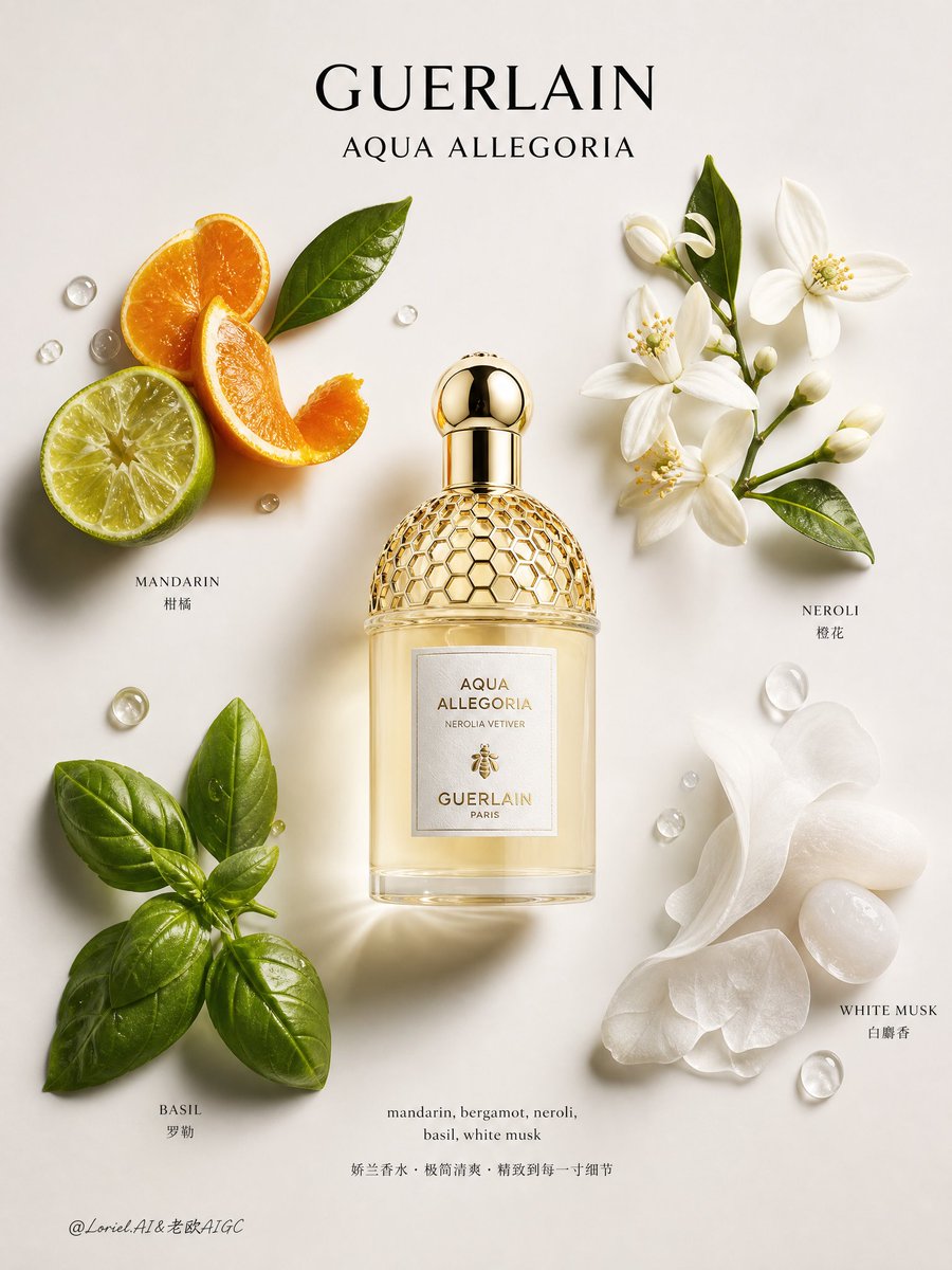 Guerlain Aqua Allegoria Perfume Ingredient Poster — AI result, variation 2 of 2