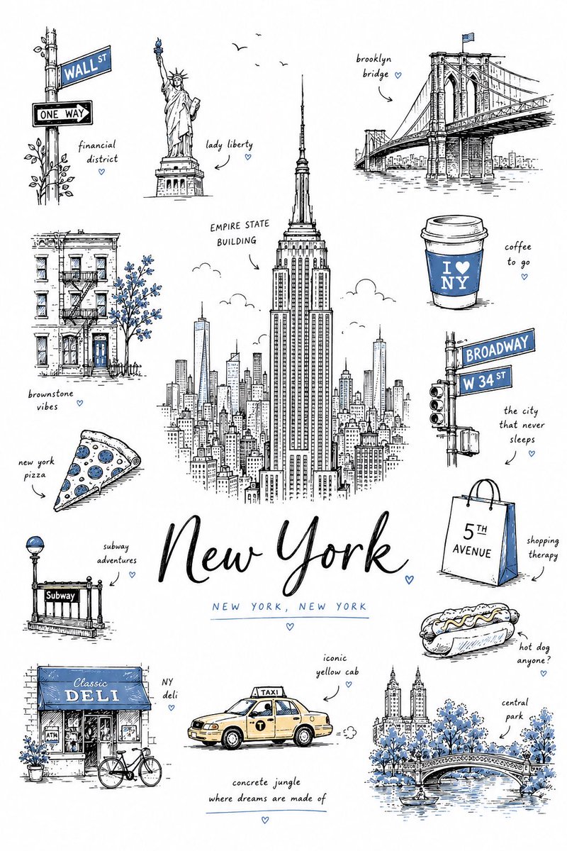 Hand-Drawn Minimalist City Travel Poster — AI result, variation 3 of 4