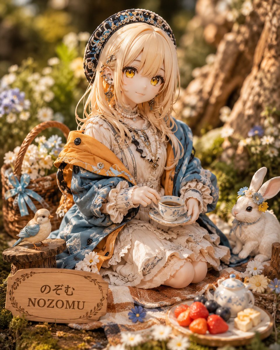 Handmade Forest Picnic Miniature Character Photo — AI result, variation 4 of 4