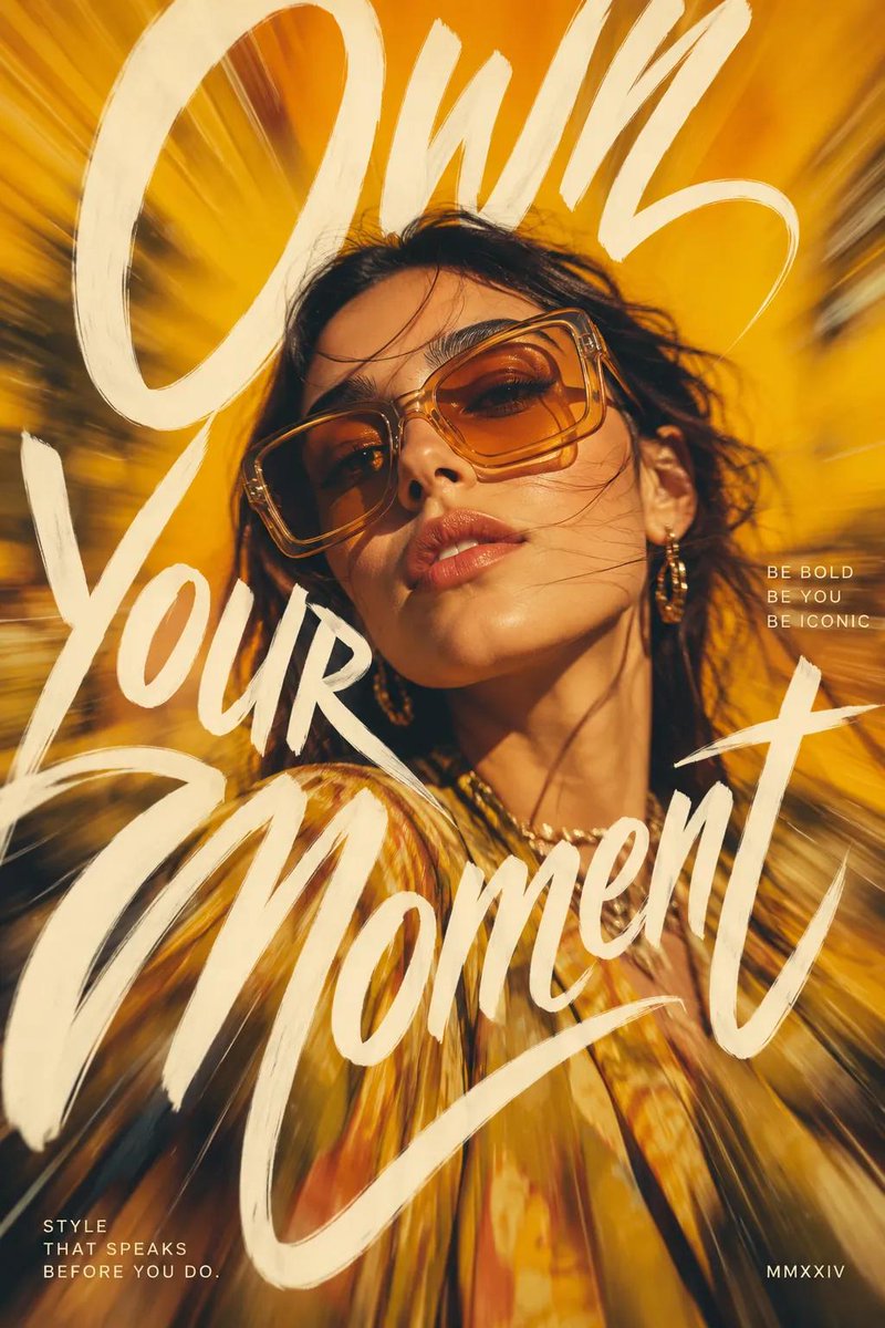 Handwritten Headline Fashion Editorial Portrait — AI result, variation 2 of 2