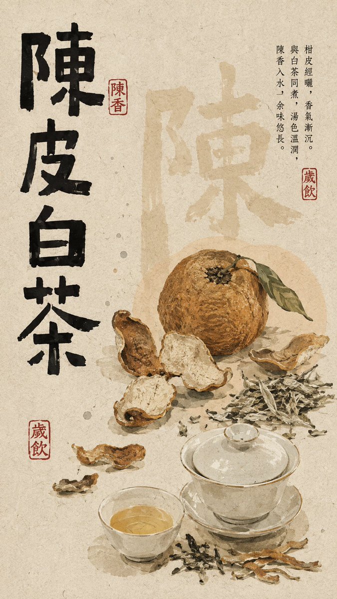 Herbal Tea Culture Poster With Botanical Ink Lettering — AI result, variation 4 of 4