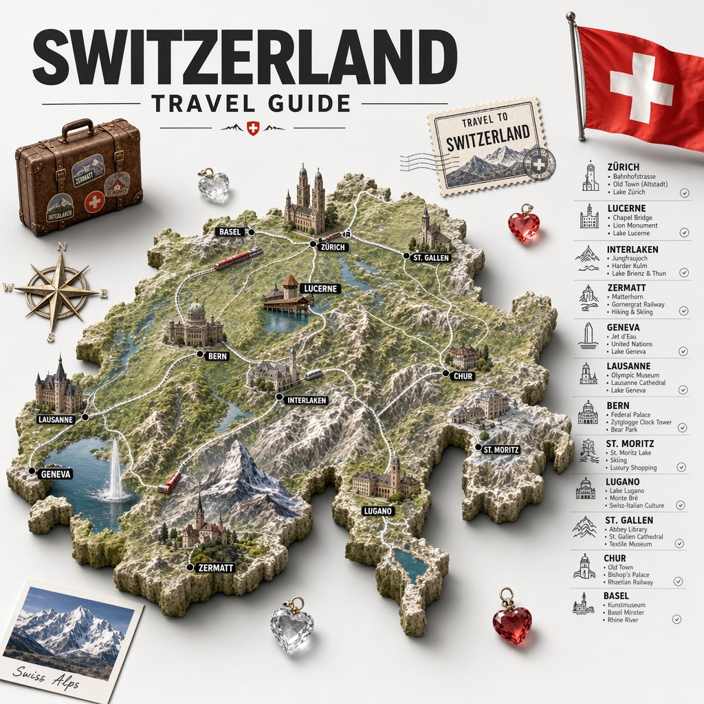 Hyper-Realistic Relief Map Travel Infographic — AI result, variation 2 of 4