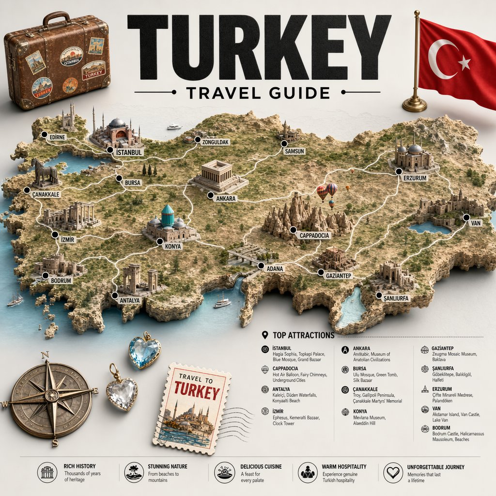 Hyper-Realistic Relief Map Travel Infographic — AI result, variation 4 of 4
