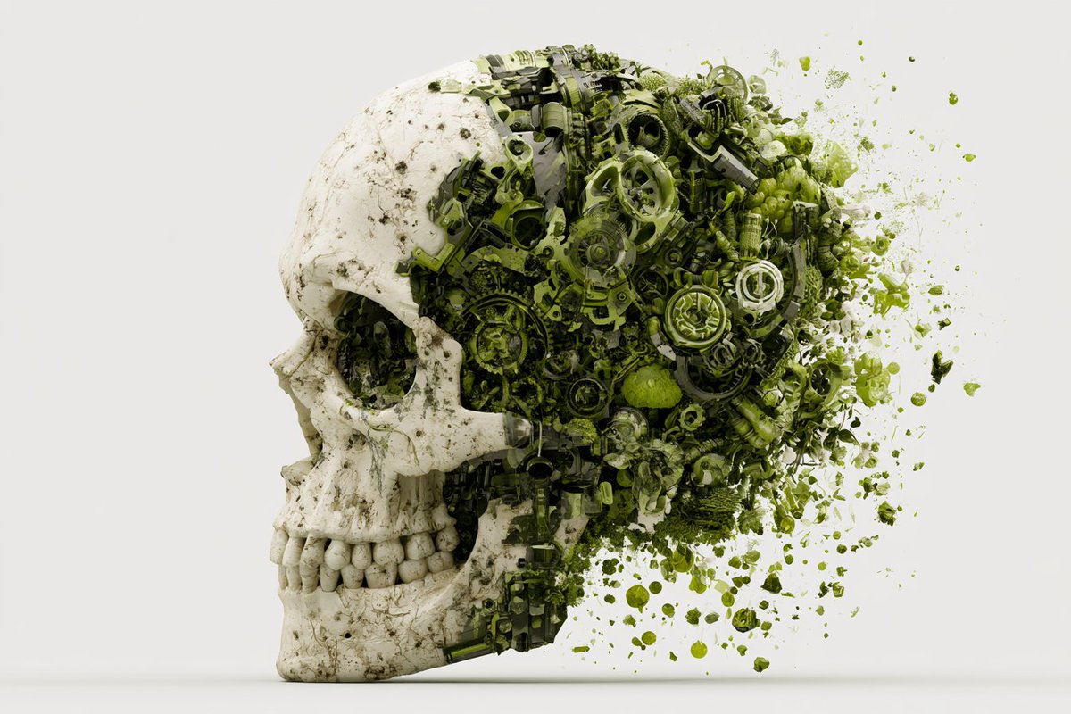 Industrial Organic Synthesis Illustration With Two Accent Colors — AI result, variation 4 of 4