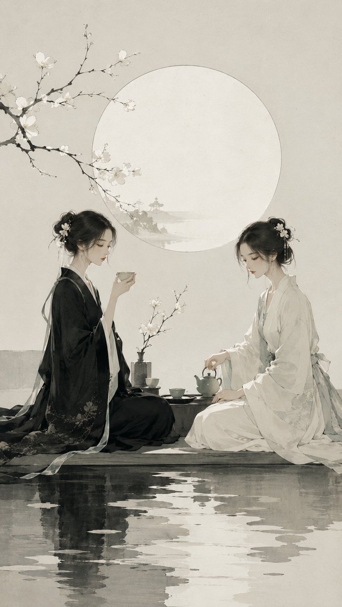 Ink-Gray Zen Figure Illustration Prompt — AI result, variation 3 of 4