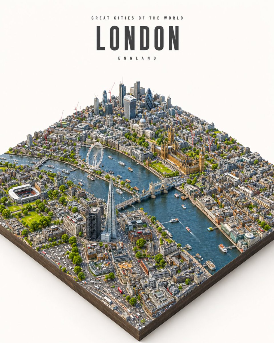 Isometric City Diorama Poster With Editorial Type — AI result, variation 2 of 4